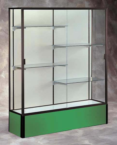 Ghent Display Case, 72X48X16, Kelly Green, Shelf Capacity (Lbs.): 20 374PB-BZ-KG