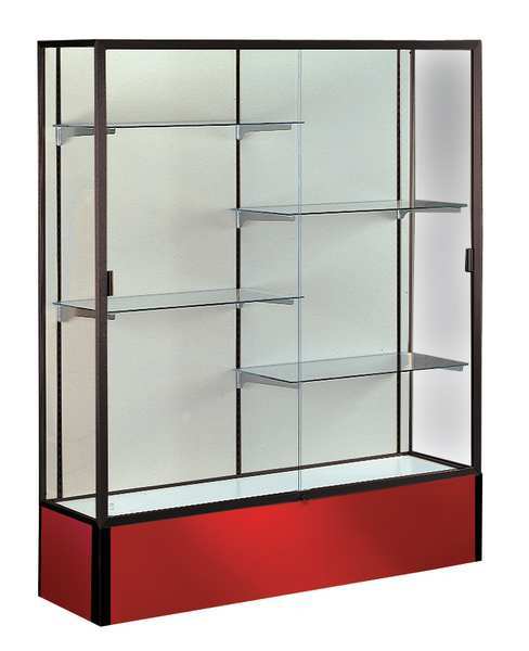 Ghent Display Case, 72X48X16, Red, Shelf Capacity (Lbs.): 20 374PB-BZ-RD