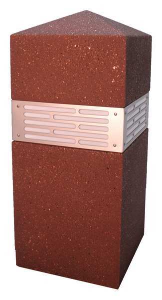 Wausau Tile Bollard, Square, 18in.Lx18in.Wx42in.H TF6083W22