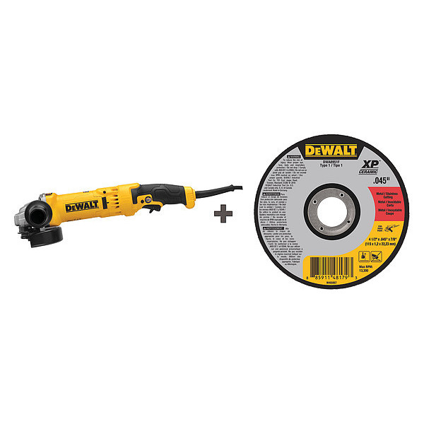 Dewalt Angle Grinder, 4-1/2" Wheel Dia., 120VAC DWE43115/DWA8951F