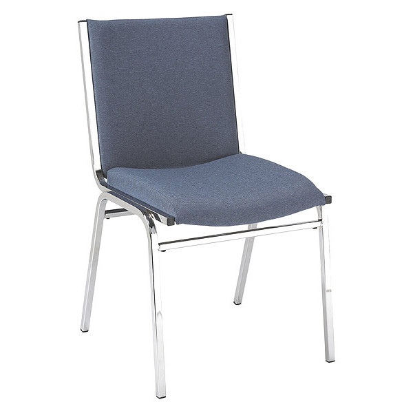 Kfi Stacking Chair, Armless, Denim Fabric 420CH-1303