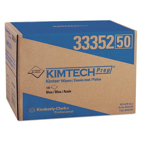 Kimtech Wipers, 12-7/64" x 16-5164", Blue, PK180 KCC 33352