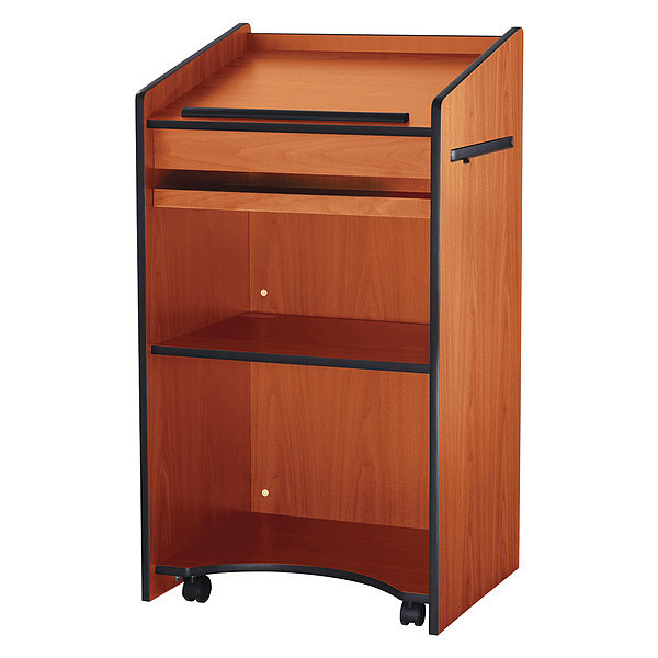 Oklahoma Sound Floor Lectern w/Two Shelves, Cherry 600-CH