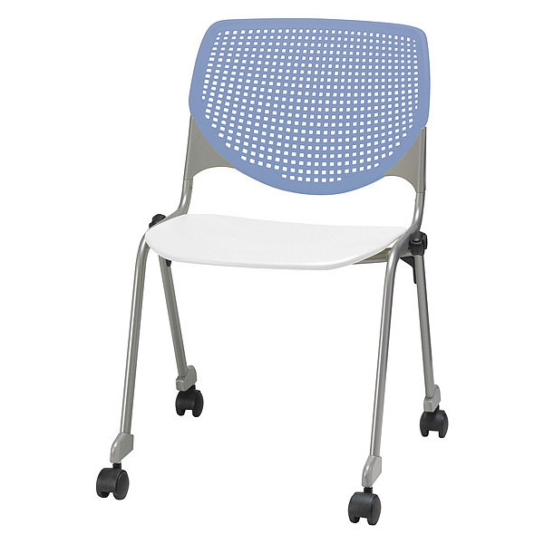 Kfi Poly Stack Chair, Peri Blue Back CS2300-BP20-SP08