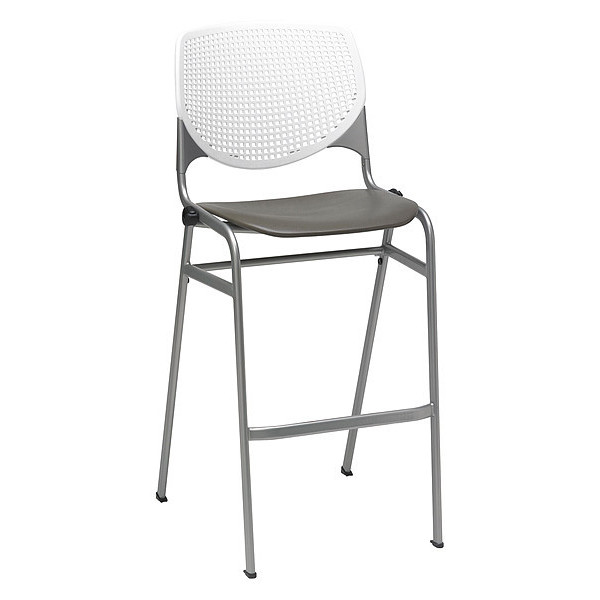 Kfi Poly Stack Barstool, Brwnstne Seat BR2300-BP08-SP18