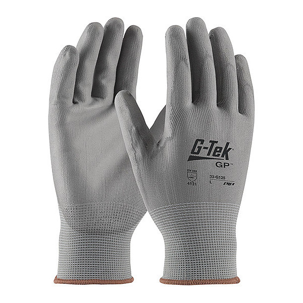 Pip Polyurethane Coated Gloves, Palm Coverage, Gray, 2XL, PR 33-G125/XXL