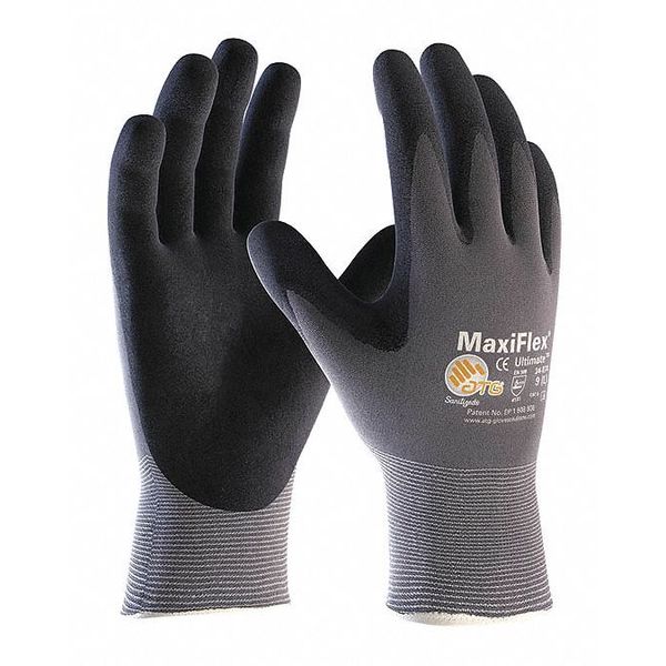Pip Glove, Coated, Bk/Gray, Seamless, 3XL, PR 34-874/XXXL