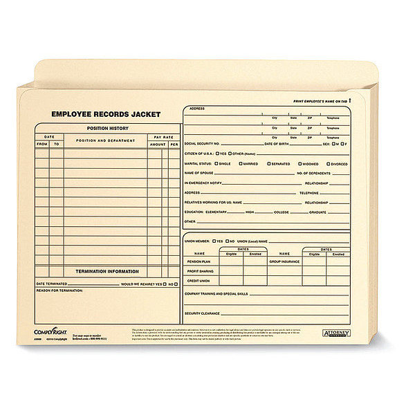 Complyright Employee Record Jckt, Expndbl Letter, PK25 A5008