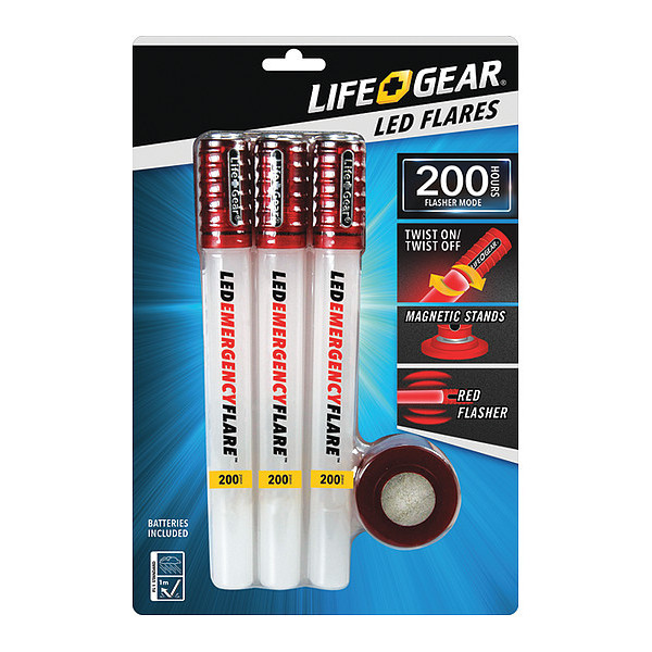 Life+Gear Emergency Flares, LED, PK3 WM11-10446-RED