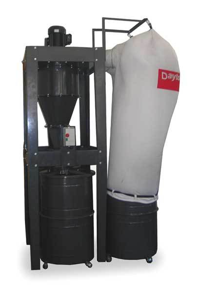 Dayton Dust Collector, 3,200 CFM Max Flow, 10 hp, 3 Phase 3AA29