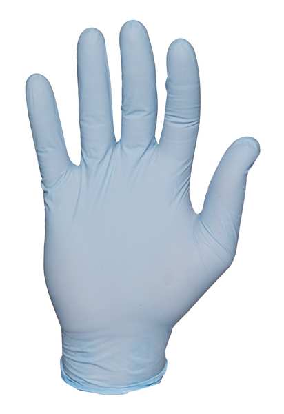 Showa 6005PF, Disposable Gloves, 4.00 mil Palm, Nitrile, Powder-Free, XS, 100 PK, Blue 6005PFXS