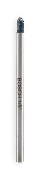 Bosch Glass and Tile Bit, 1/8 In. Dia, 2 In. L GT100
