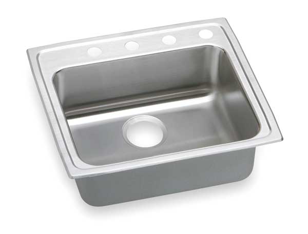 Elkay Drop-In Sink, 4 Hole, Lustrous Highlighted Satin Finish LRAD2521554