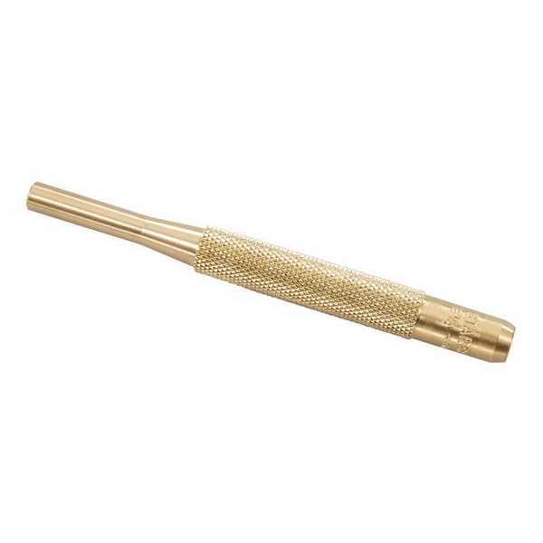 Starrett Brass Drive Pin Punch, 1/4 In Tip, 4 In L B565G