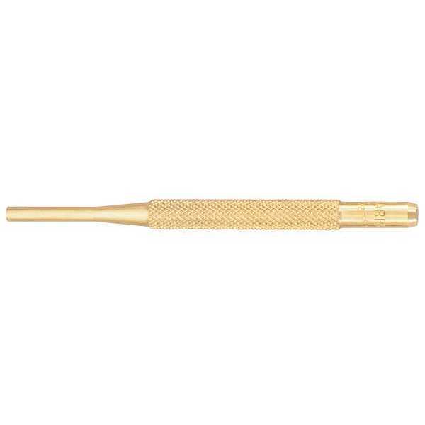 Starrett Brass Drive Pin Punch, 5/32 In Tip, 4 In L B565D