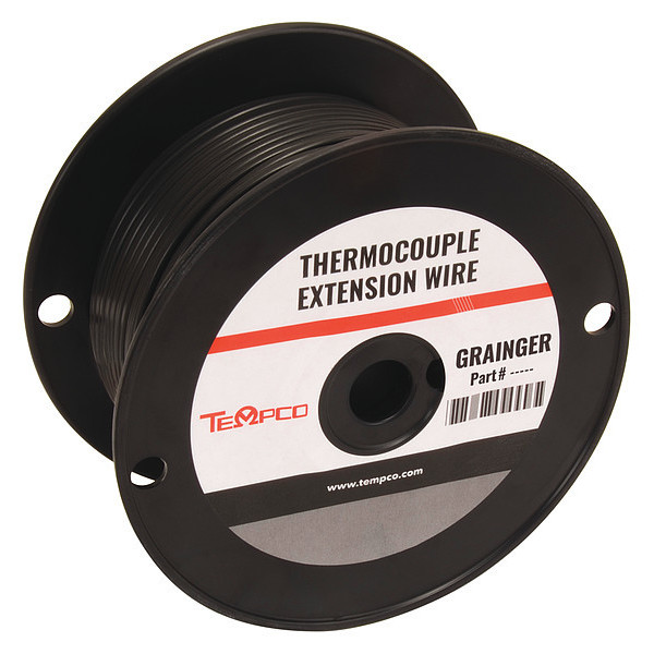 Tempco Thermocouple Ext Wire, JX, 24AWG, Sol, 100Ft TCWR-1018