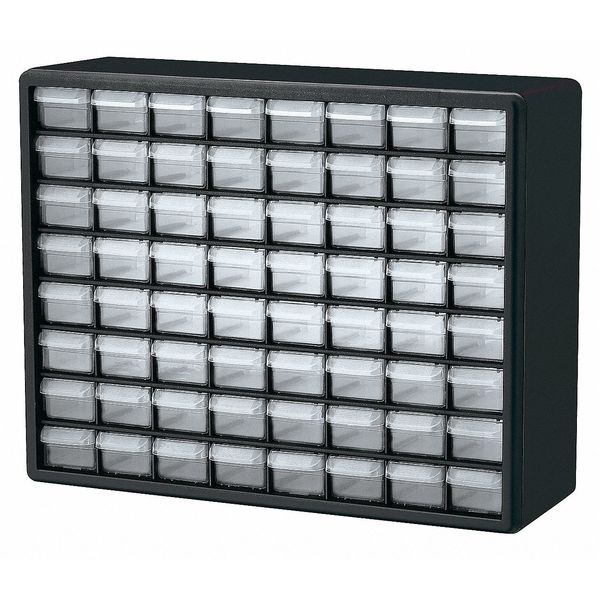 Akro-Mils Plastic 24-Drawer Storage Cabinet, 15 12/16 x 20 x 6 6/16,  Black/Clear