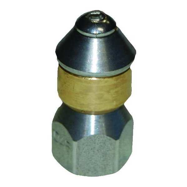 Zoro Select Rotating Sewer Nozzle, Size 4.5, 3600 psi, GPM @ 3000 PSI: 3.9 MLRSN14045