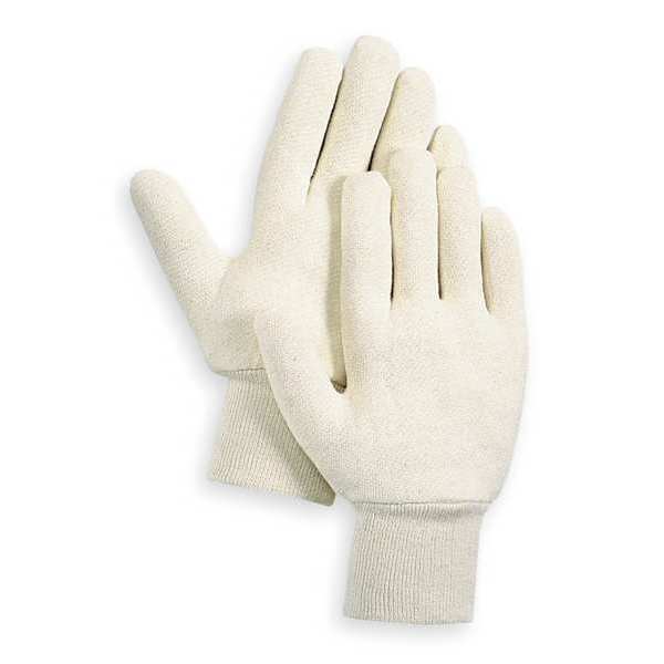 Condor Jersey Gloves, Task & Chore, Cotton, Knit General Purpose, Uncoated, White, Size Large, 1 Pair 2AM49