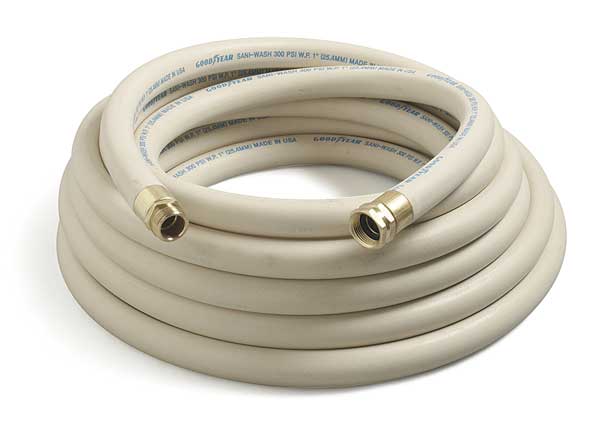 Continental 1" ID x 50 ft EPDM Coupled Washdown Hose 300 PSI WT CR100-50MF-G