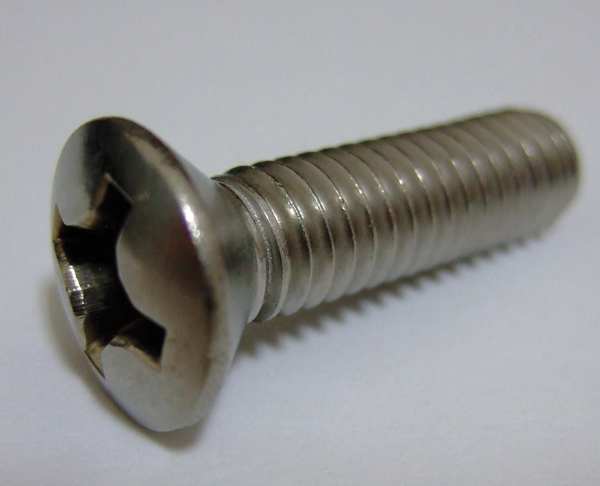 Zoro Select 5/16"-18 x 1 in Phillips Oval Machine Screw, Plain 18-8 Stainless Steel, 25 PK U51320.031.0100