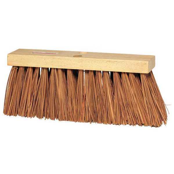 Tough Guy 16 in Sweep Face Broom Head, Stiff, Natural, Brown 3A324