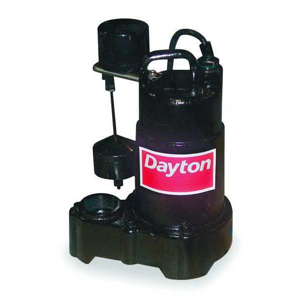 Dayton 1/2 HP 1-1/2" F Submersible Sump Pump 120V AC Vertical 3BB71