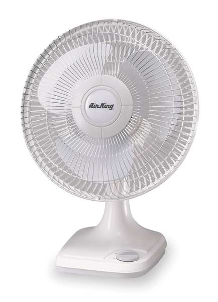 Air King 12" Table & Floor Fan, Oscillating, 3 Speeds, 120VAC, Tilting Head 9102