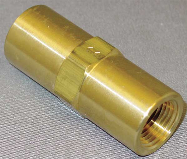 Zoro Select 3/8" FNPT Brass Piston Spring Check Valve CHK BRS 615-6F6F-F