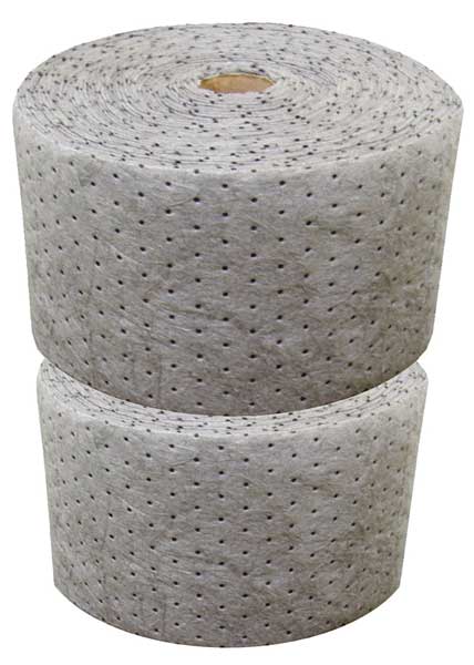 Oil-Dri Absorbent Roll, 44 gal, 15 in x 150 ft, Universal, Gray, Polypropylene L90535