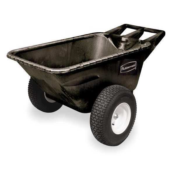 Rubbermaid Commercial Big Wheel Cart, HD, 1/4 cu yd, 700 lb, Black FG564210BLA