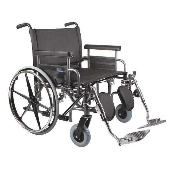 First Voice Wheelchair, 700lb, 28 In Seat, Silver/Black MDS809850