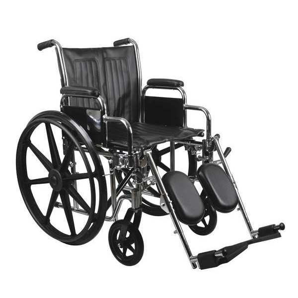 First Voice Wheelchair, 300 lb, 16 In Seat, Silver/Navy MDS806300N