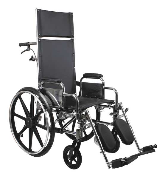 First Voice Wheelchair, 300lb, 18 In Seat, Silver/Black MDS808450