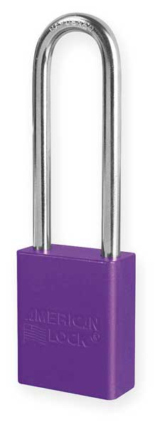 American Lock Lockout Padlock, KD, Purple, 1-7/8"H A1107PRP