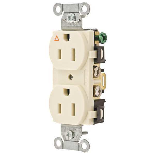 Hubbell 15A Duplex Receptacle 125VAC 5-15R IV IG15CRI