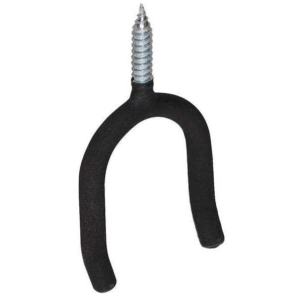 Zoro Select Screw In Hook, Black Vinyl Coated 4ERX8