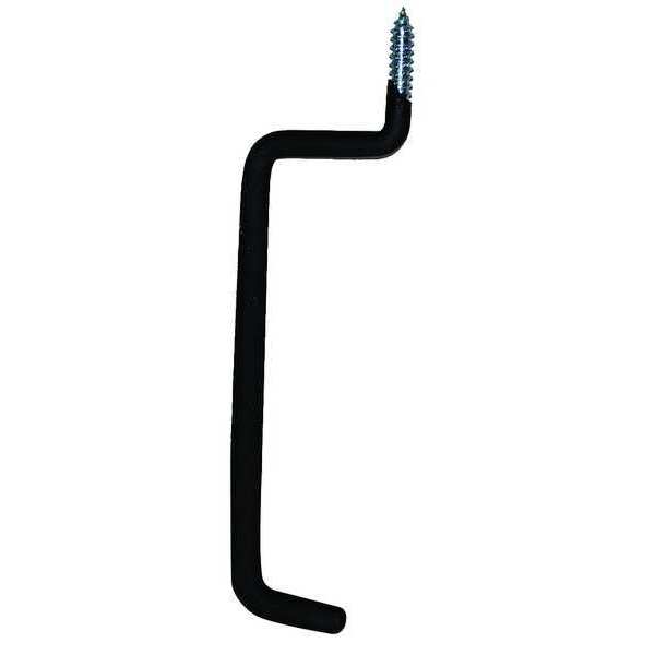 Zoro Select Screw In Hook, Black Vinyl Coated 4ERY1