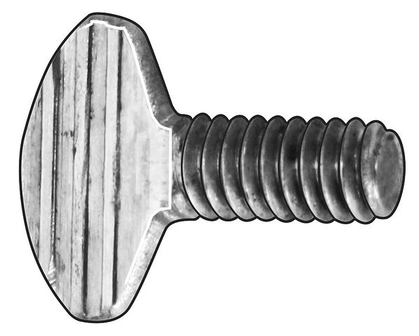 Zoro Select Thumb Screw, 5/16"-18 Thread Size, Spade, Zinc Plated Steel, 0.60 to 0.64 in Head Ht, 1/2 in Lg TSI0310050P0-025P