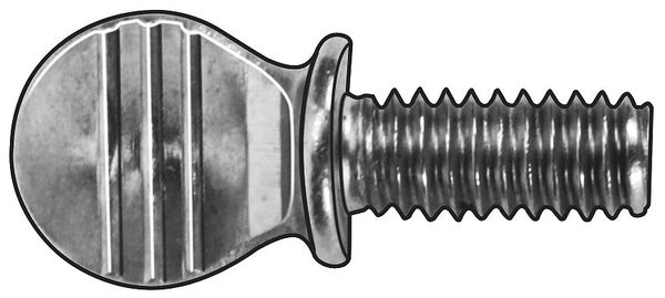 Zoro Select Thumb Screw, #10-32 Thread Size, Spade, Plain 18-8 Stainless Steel, 15/32 in Head Ht, 3/8 in Lg TSFIX-100037S-005P