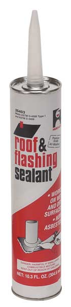 Hercules Roof Flashing Sealant, Black, 10.3 oz 25403