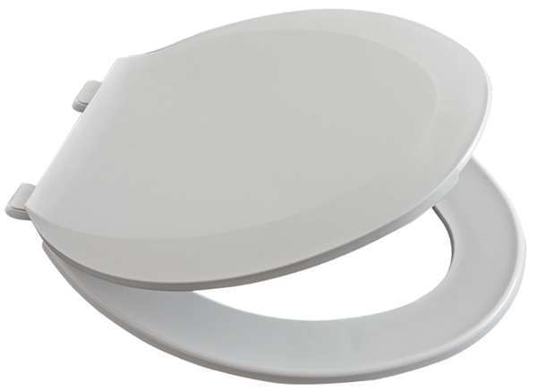 Centoco Toilet Seat, With Cover, Plastic, Elongated, White GR1600-001