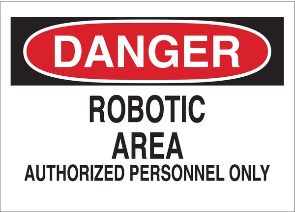 Brady Danger Sign, 7 in Height, 10 in Width, Aluminum, Rectangle, English 40689