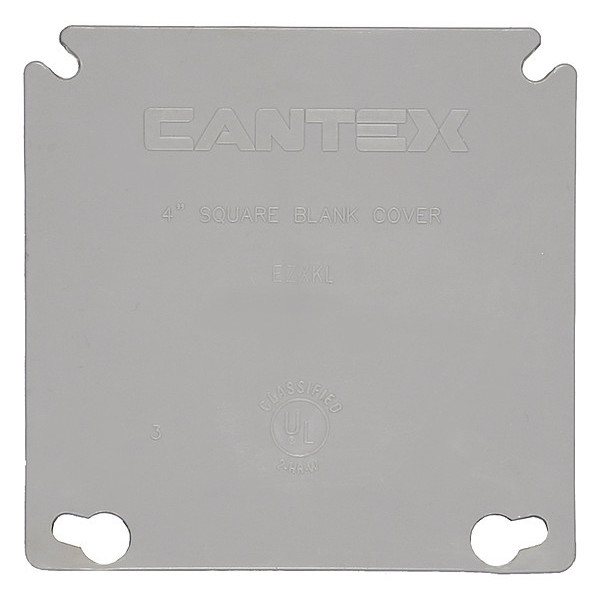 Cantex Electrical Box Cover, Square, 2 Gangs, PVC, Blank EZXKLR