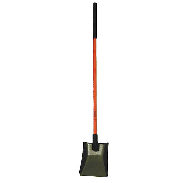 Nupla 14 ga Square Point Shovel, Steel Blade, 48 in L Black Fiberglass Handle 6894315