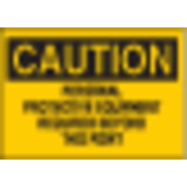 Brady Caution Sign, 7 x 10In, BK/YEL, ENG, Text, 25204 25204