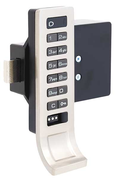 Digilock Electronic Lock, Brushed Nickel, 12 Button ATV-619-01-21-GR01