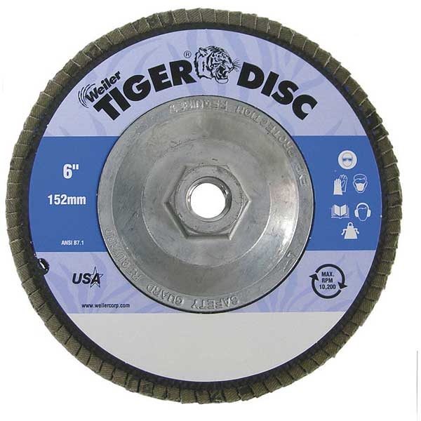 Weiler Arbor Mount Flap Disc, 6in, 80, Medium 98106