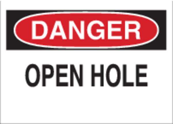 Brady Danger Sign, 7" H, 10" W, Fiberglass, Rectangle, English, 74299 74299