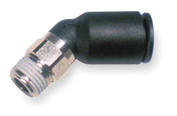 Legris Push-to-Connect, Threaded Male Elbow, 8mm Tube Size, Nylon, Black, 10 PK 3113 08 13